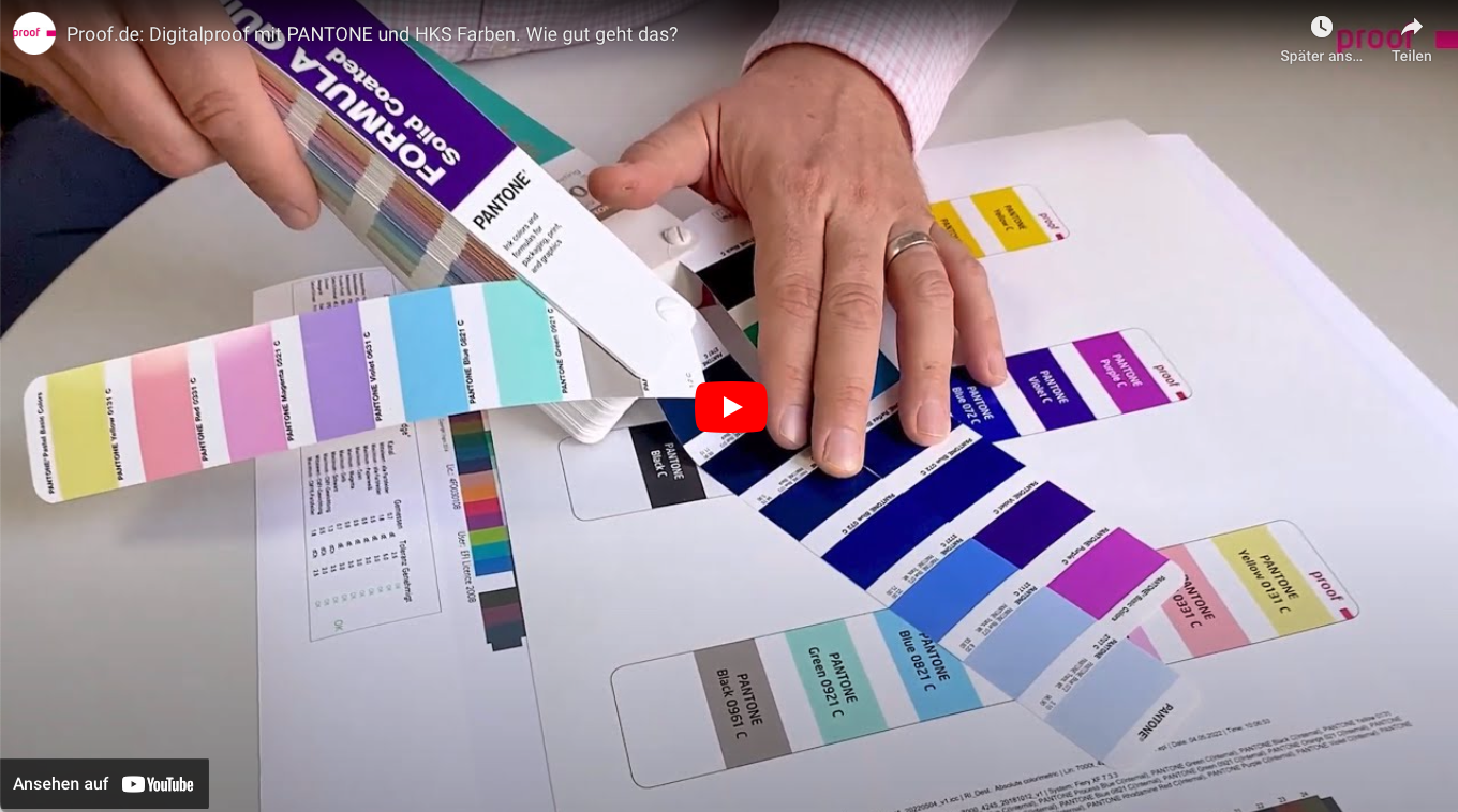 Proof.de Video: Proof von PANTONE Farben auf youtube ansehen