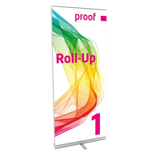Proof.de color accurate Roll-Up 1 in Contract Proof Quality also for PANTONE Spot Colour - front
