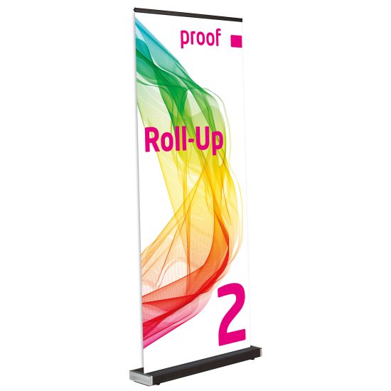 Proof.de farbverbindliches Roll-Up 2 in Proof-Qualität - Front schwarz