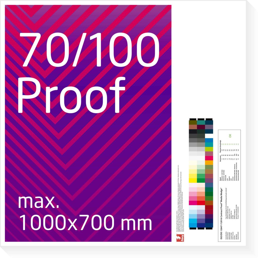 70/100 cm Proof, Farbproof, Digitalproof, Kontrakt Proof