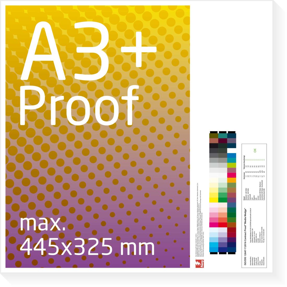 DIN A3+ Proof, Farbproof, Digitalproof nach Fogra / DIN 12647-7