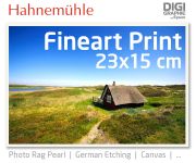 23x15 cm Fineart Druck mit 1440x2880 DPI auf Hahnemühle Fineart-Papieren wie Photo Rag, German Etching, Canvas, Premium Photo Glossy
